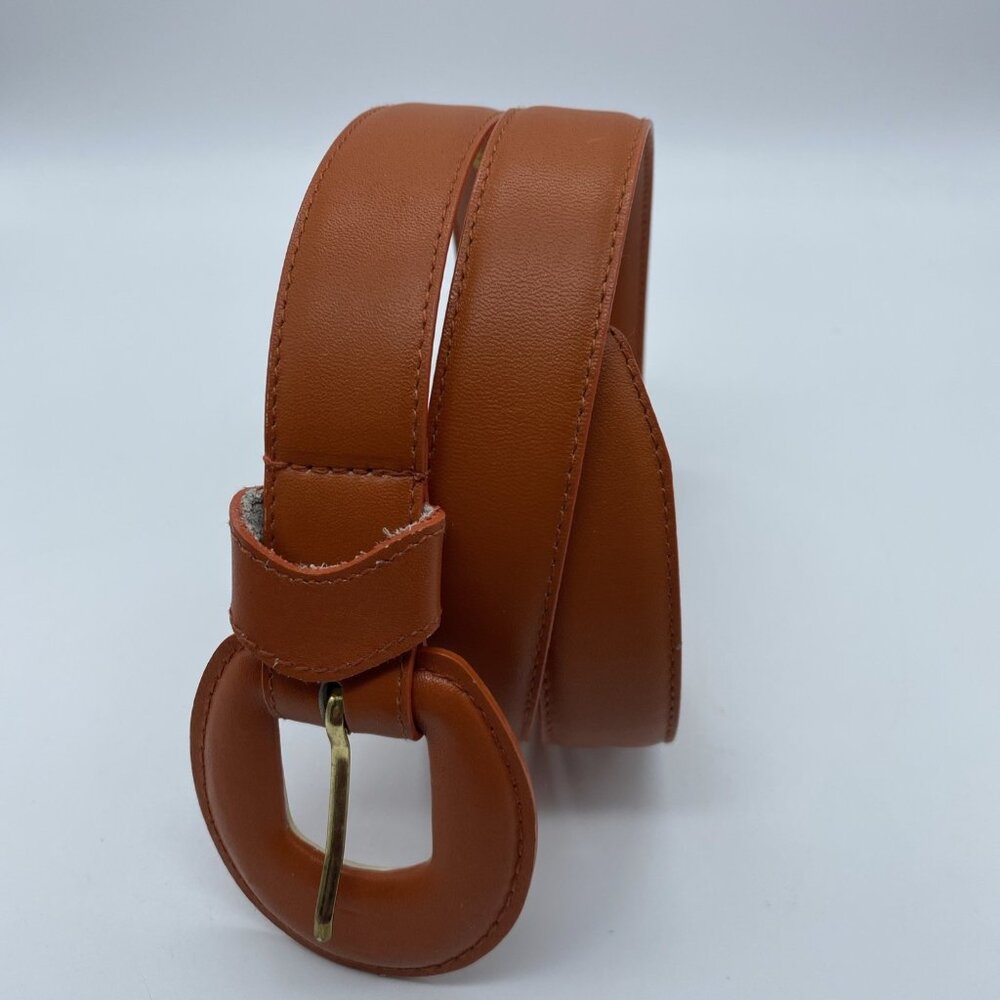 Collectif Orange Genuine Leather Belt Women's Size S